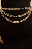 Metal Triple-Layered Chain Belt - Trendsi - Flyclothing LLC