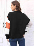 Color Block Round Neck Sweater - Trendsi - Flyclothing LLC