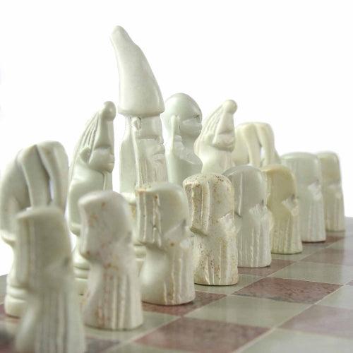 Hand Carved Soapstone Maasai Chess Set - 14" Board - Smolart - Flyclothing LLC