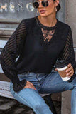 Lace Detail Smocked Flounce Sleeve Blouse - Trendsi - Flyclothing LLC
