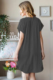 Heimish Full Size Ribbed Round Neck Short Sleeve Tee Dress - Trendsi - Flyclothing LLC