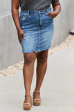 RISEN Amelia Full Size Denim Mini Skirt - Trendsi - Flyclothing LLC