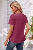 Decorative Button Scoop Neck T-Shirt - Trendsi - Flyclothing LLC