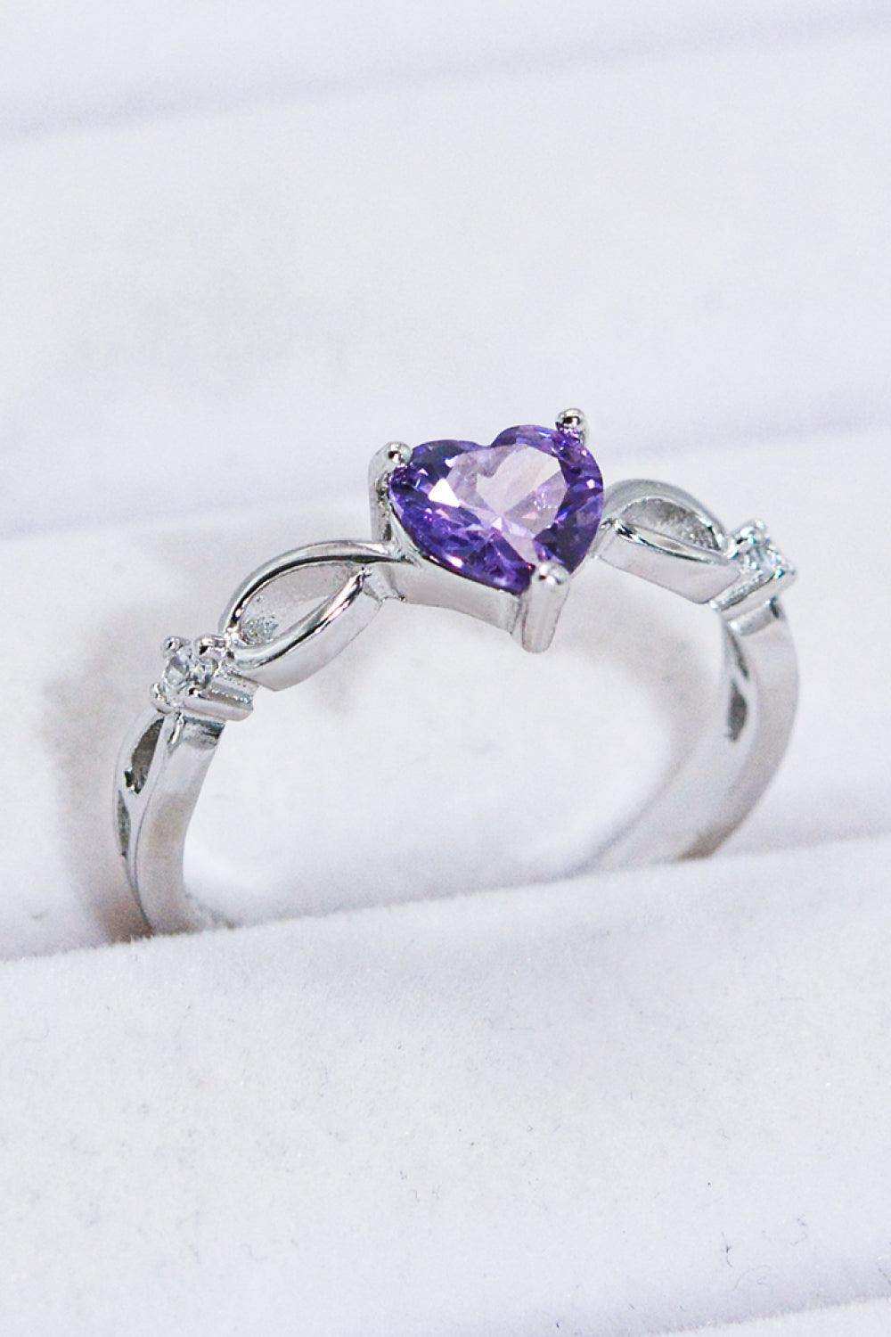 Crystal Heart 925 Sterling Silver Ring - Trendsi - Flyclothing LLC