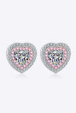 Moissanite Heart-Shaped Stud Earrings - Trendsi - Flyclothing LLC