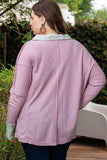 Plus Size Exposed Seam Johnny Collar Long Sleeve T-Shirt - Trendsi - Flyclothing LLC