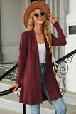 Open Front Long Sleeve Cardigan - Trendsi - Flyclothing LLC
