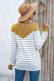 Striped Round Neck Long Sleeve T-Shirt - Trendsi - Flyclothing LLC