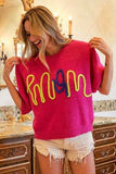 BiBi MOM Contrast Round Neck Sweater - Trendsi - Flyclothing LLC