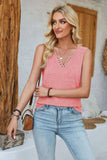 Heathered Notched Wide Strap Tank - Trendsi - Flyclothing LLC