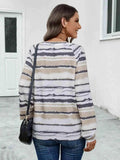 Striped V-Neck Long Sleeve T-Shirt - Trendsi - Flyclothing LLC