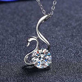2 Carat Moissanite 925 Sterling Silver Necklace - Trendsi - Flyclothing LLC