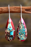 Handmade Teardrop Shape Natural Stone Dangle Earrings - Trendsi - Flyclothing LLC