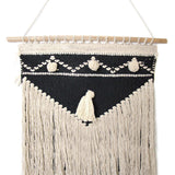 Handwoven Boho Wall Hanging, Charcoal & Cream - Asha Handicrafts - Flyclothing LLC