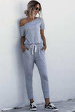 Asymmetrical Neck Tied Jumpsuit with Pockets - Trendsi - Flyclothing LLC