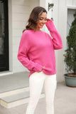 Round Neck Ribbed Long Sleeve Sweater - Trendsi - Flyclothing LLC