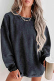 Round Neck Dropped Shoulder Sweatshirt - Trendsi - Flyclothing LLC