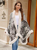 Printed Open Front Poncho - Trendsi - Flyclothing LLC