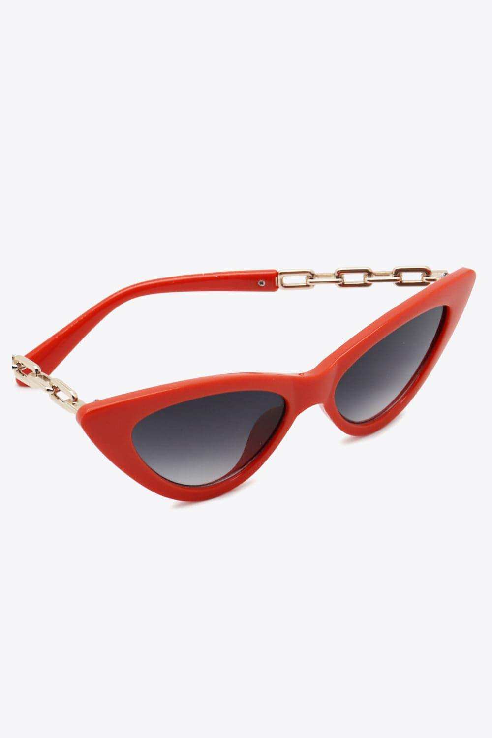 Chain Detail Cat-Eye Sunglasses - Trendsi - Flyclothing LLC