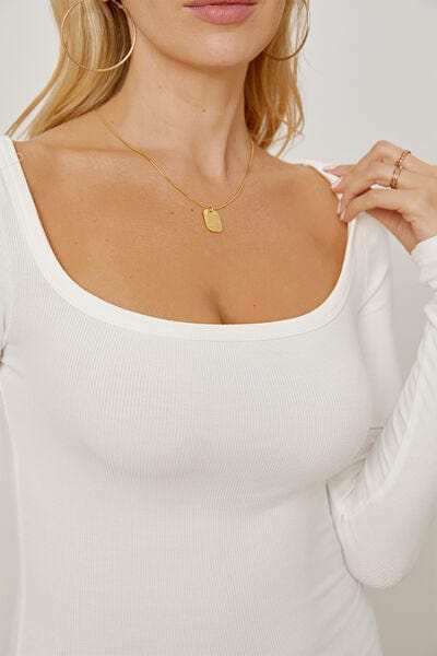 Square Neck Long Sleeve T-Shirt - Trendsi - Flyclothing LLC