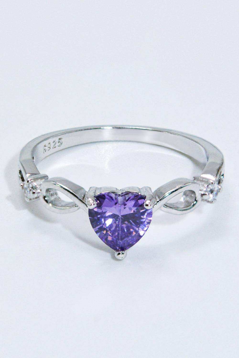 Crystal Heart 925 Sterling Silver Ring - Trendsi - Flyclothing LLC