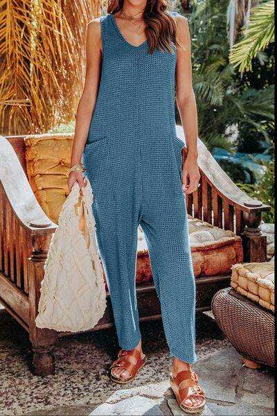 Double Take Full Size Sleeveless Straight Jumpsuit - Trendsi - Flyclothing LLC