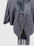 Open Front Fringe Hem Poncho - Trendsi - Flyclothing LLC