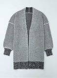 Heathered Open Front Longline Cardigan - Trendsi - Flyclothing LLC