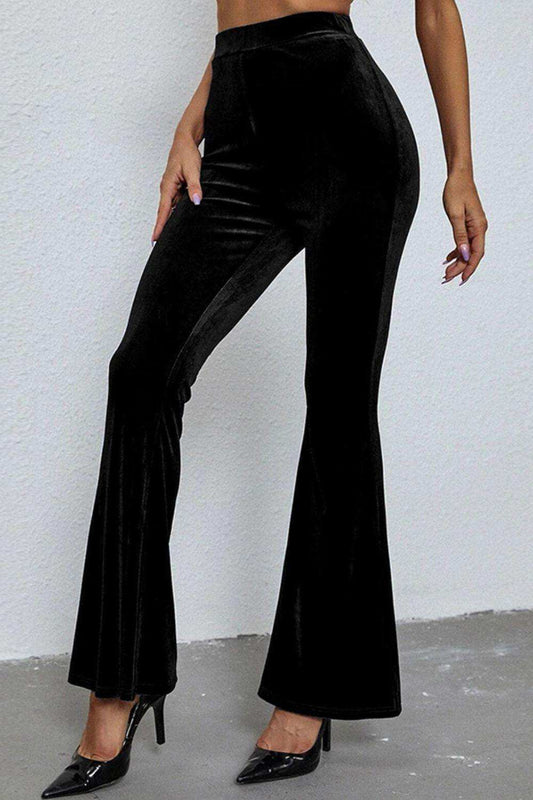 High Waist Flare Leg Pants - Trendsi - Flyclothing LLC