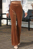 High Waist Corduroy Flare Pants - Trendsi - Flyclothing LLC