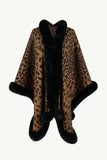 Leopard Open Front Poncho - Trendsi - Flyclothing LLC