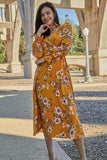 Double Take Full Size Floral Tie Back Flounce Sleeve Dress - Trendsi - Flyclothing LLC