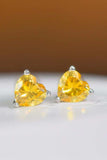 2 Carat Yellow Heart Moissanite Platinum-Plated Earrings - Trendsi - Flyclothing LLC