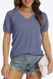 Short Sleeve V-Neck Tee - Trendsi - Flyclothing LLC
