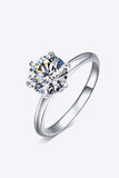 925 Sterling Silver Moissanite 6-Prong Ring - Trendsi - Flyclothing LLC
