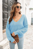 Ribbed Scoop Neck Long Sleeve Pullover Sweater - Trendsi - Flyclothing LLC