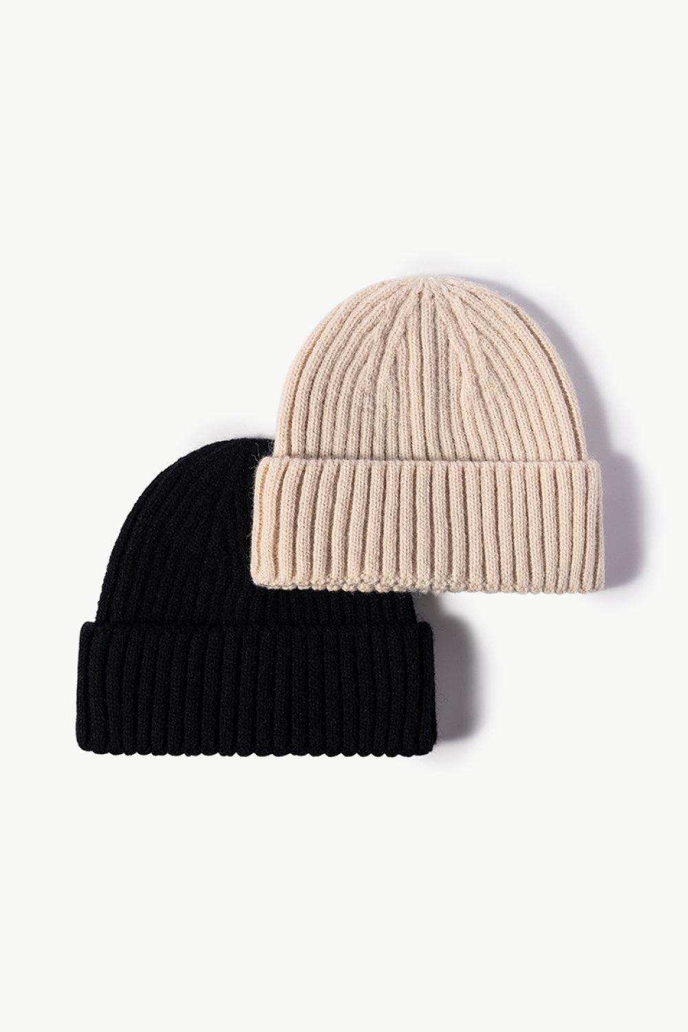 Rib-Knit Cuff Beanie - Trendsi - Flyclothing LLC