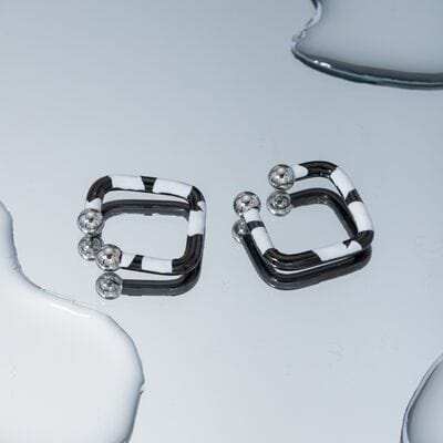 Stainless Steel Oil Drip Cuff Earrings - Trendsi - Flyclothing LLC