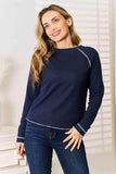 Basic Bae Long Raglan Sleeve Round Neck Top - Trendsi - Flyclothing LLC