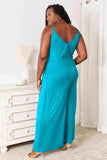 Double Take Full Size Soft Rayon Spaghetti Strap Tied Wide Leg Jumpsuit - Trendsi - Flyclothing LLC