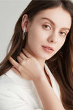 Moissanite 925 Sterling Silver Connected Earrings - Trendsi - Flyclothing LLC