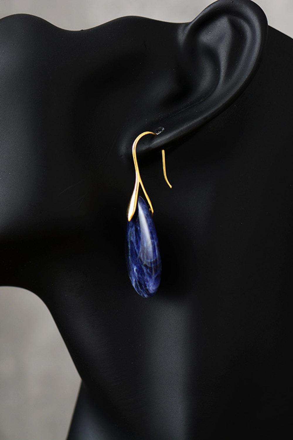 Natural Stone Teardrop Earrings - Trendsi - Flyclothing LLC