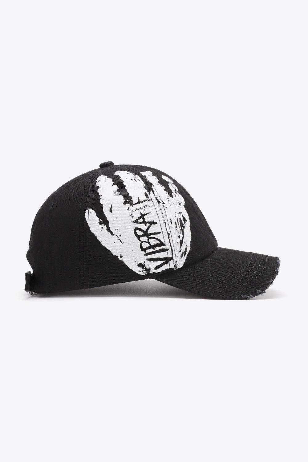 VIBRA Graphic Distressed Adjustable Baseball Cap - Trendsi - Flyclothing LLC