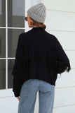 Fringe Trim Open Front Cardigan - Trendsi - Flyclothing LLC