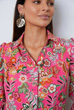 Floral Button Up Flounce Sleeve Shirt - Trendsi - Flyclothing LLC