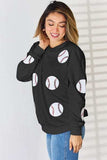Sequin Ball Round Neck Dropped Shoulder Sweatshirt - Trendsi - Flyclothing LLC