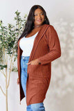 Basic Bae Full Size Ribbed Open Front Long Sleeve Cardigan - Trendsi - Flyclothing LLC