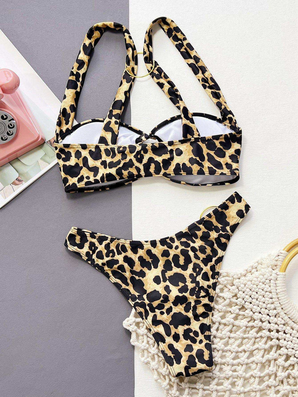 Leopard Ring Detail Bikini Set - Trendsi - Flyclothing LLC