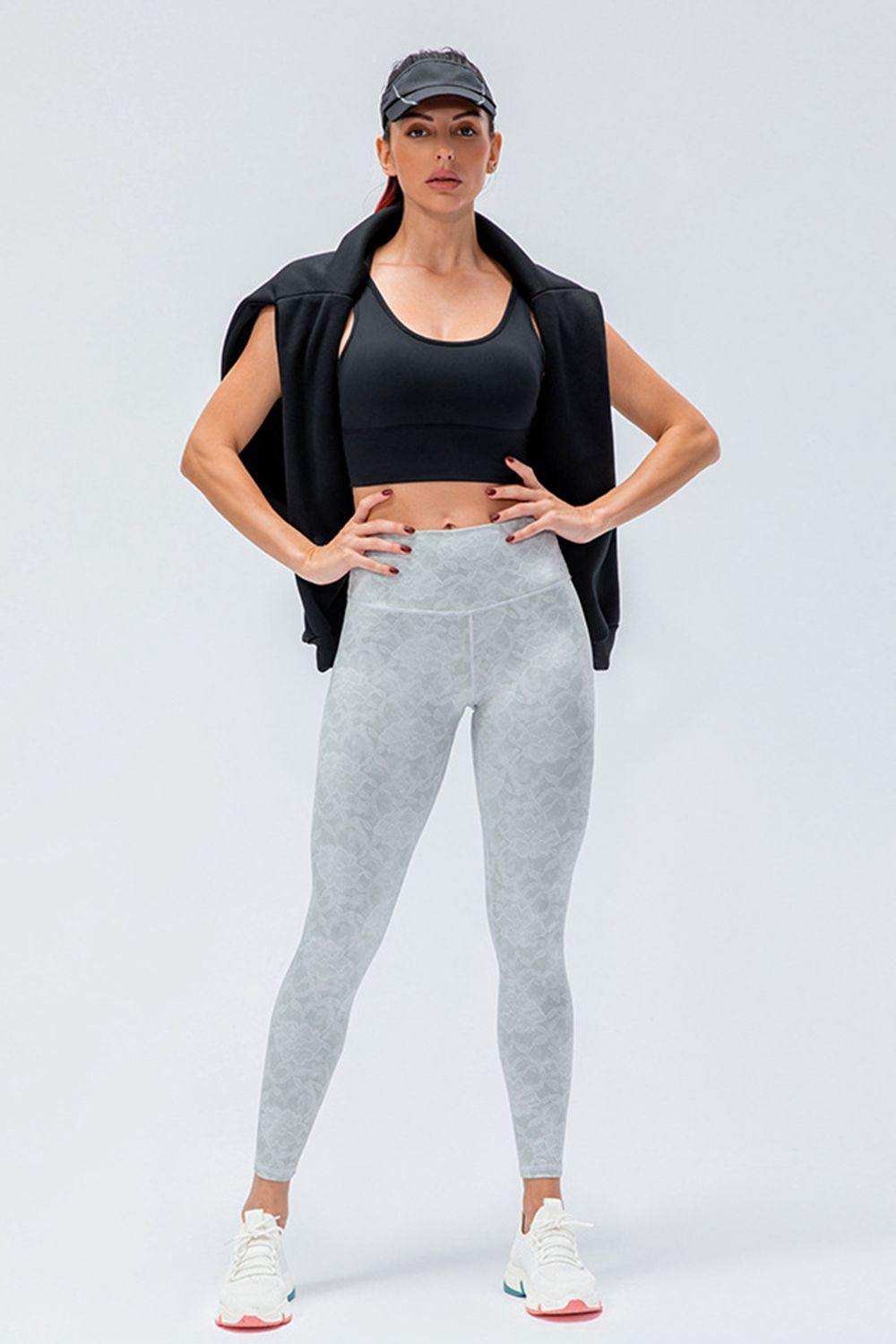 Wide Waistband Slim Fit Active Leggings - Trendsi - Flyclothing LLC