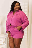 Basic Bae Buttoned Long Sleeve Top and Shorts Set - Trendsi - Flyclothing LLC